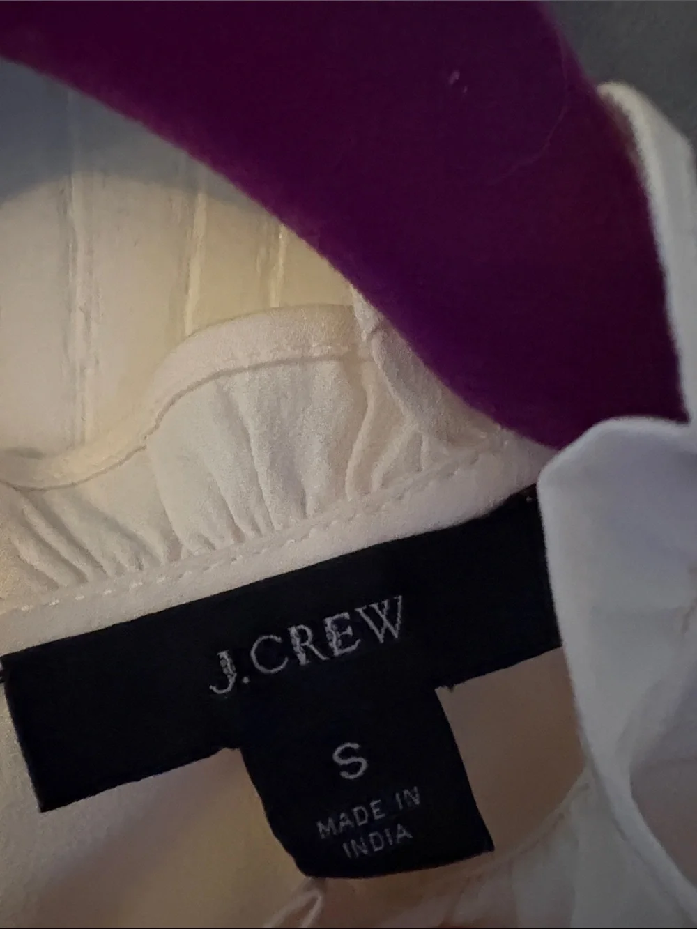 J. Crew Cream Ruffle-Trim Long Sleeve Blouse